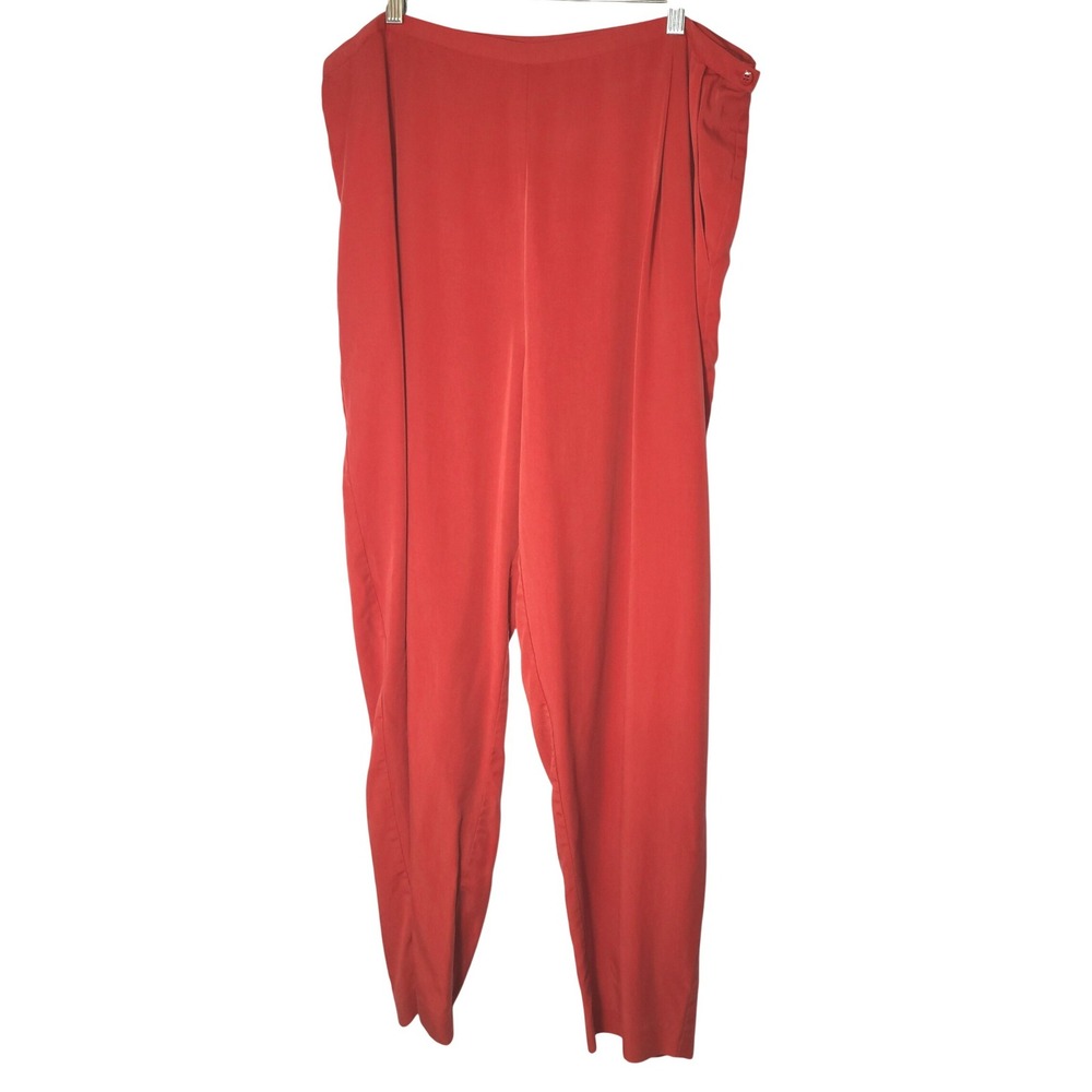 Jones Wear‎ Sport Red Tencel/Lyocell Pleated Trousers Womens 20W High Rise Pants